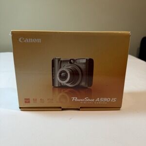 Canon PowerShot A590 IS digital camera Open box 2 New Memory Cards